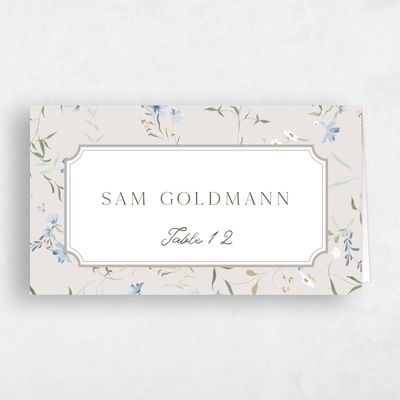 Light Greige, Grey Wedding Place Card - Vasara