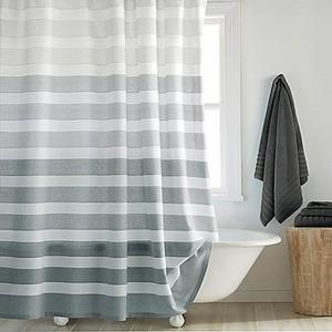 DKNY Highline Stripe 72-Inch x 72-Inch Shower Curtain in Grey