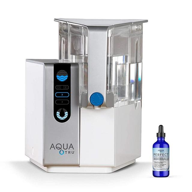 AquaTru - Countertop Water Filtration Purification System with Perfect Minerals Drops - Exclusive 4-Stage Ultra Reverse Osmosis Technology (No Plumbing or Installation Required) | BPA Free