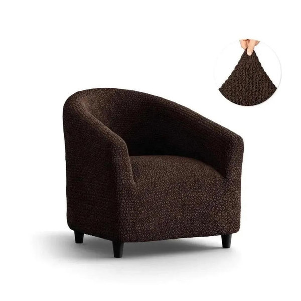 Barrel Chair Slipcover, Microfibra Collection - *Dark Brown*