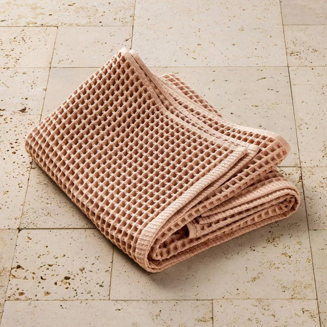 Casalunaa Waffle Towel, Cotton (Clay, Bath Towel)