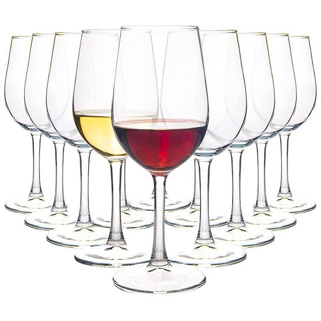 HAKEEMI Wine Glasses Set of 12, 12 oz Red White Wine Glasses, Clear,  Dishwasher Safe