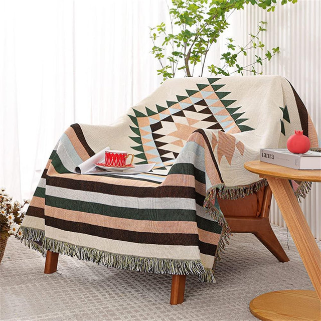 Lqprom Aztec Throw Blankets Navajo Southwest Blanket Cover Reversible Southwestern Throws for Couch Chair Sofa Bed Home Outdoor Beach Travel 51"x63"