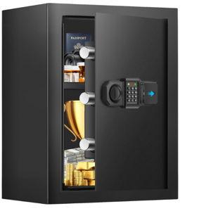 2.8 Cuft Home Safes Water and Fireproof, Digital Home Security Safe Box with Digital Keypad, Spare Keys and Alarm System, Fireproof Safe for Home Document Money Valuables