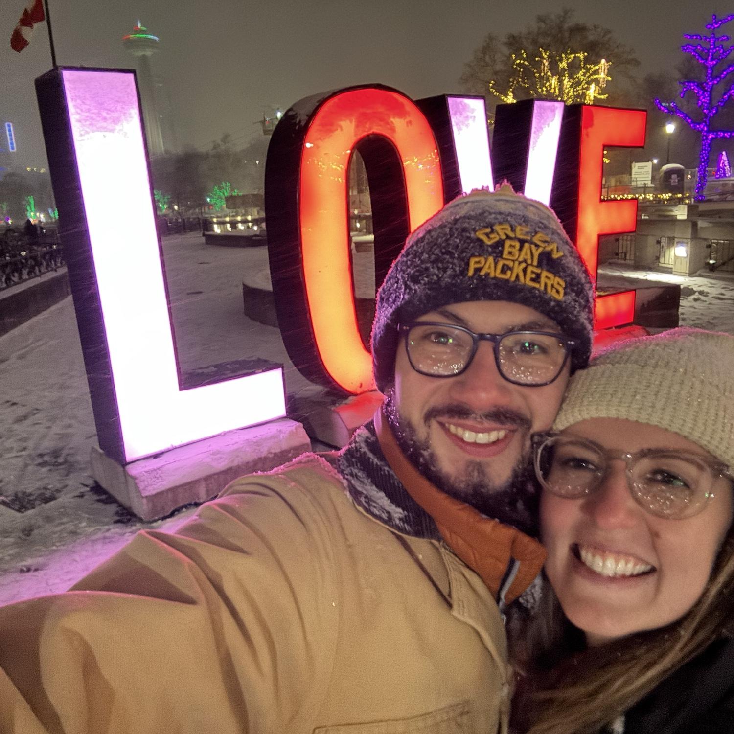 The day we said "I love you". Did Joel plan this neon sign?!