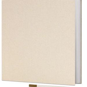 Vienrose Photo Album Self Adhesive 4x6 5x7 3x5 8x10 Scrapbook Album DIY Scrap Book with A Metallic Pen (11"x10.6" 60 Pages, Beige)