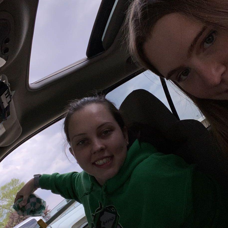 Still May 2021: Megan showed Sarah around Osage, IA... including Stan's Drive-In! Good thing Sarah could still eat gluten back then!