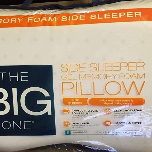 The Big One - Gel Memory Foam Side Sleeper Pillow (Standard / queen: 16 x 24 x 5)