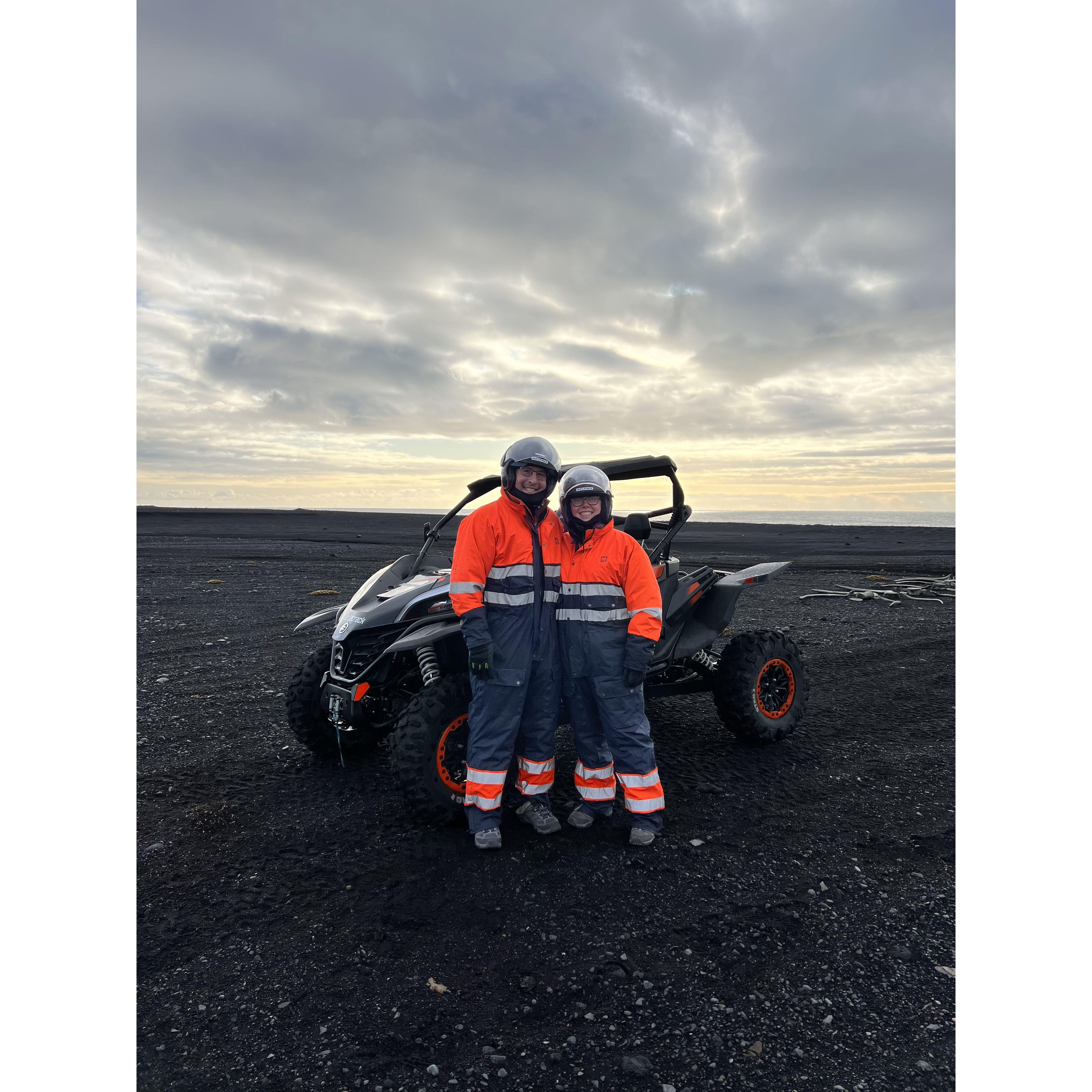 2023 - Iceland dune buggy tour along the black sand beach. It wasn't actually as cold as it looks.