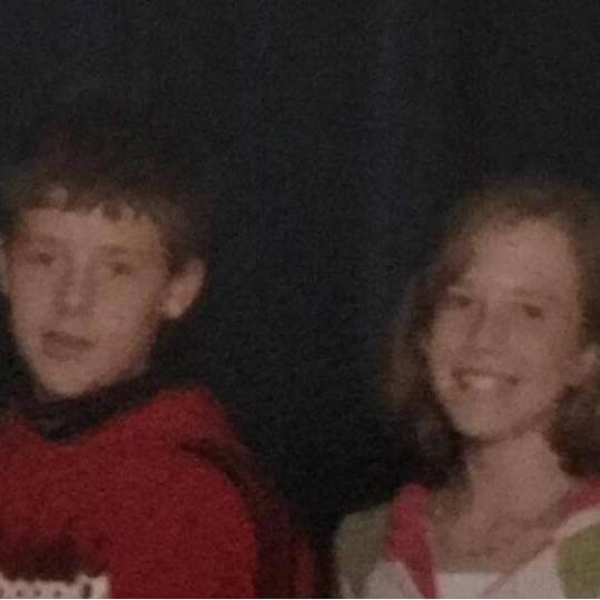 Grade 6... I switched spots with a friend so I could stand beside him.