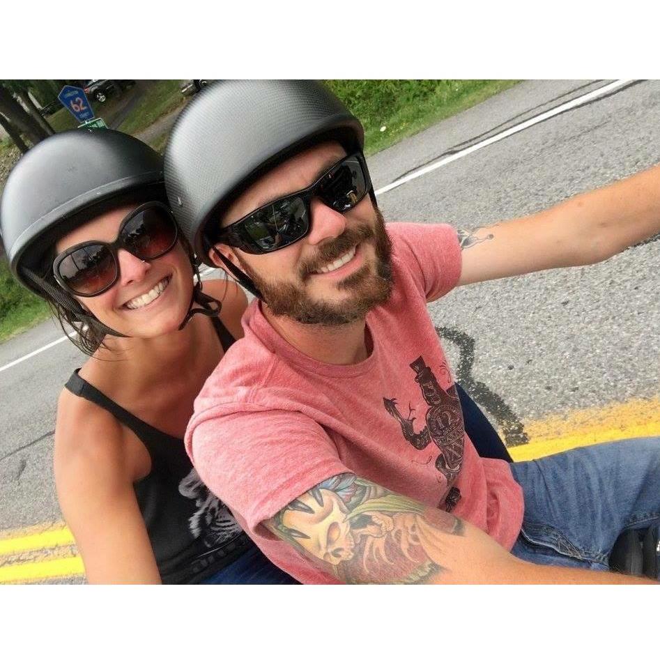 One of our favorite things to do together is ride the motorcycle on nice sunny days!