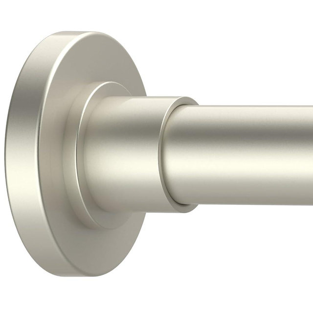 GXOACKJ Brushed Nickel Shower Curtain Rods - 31-80 Inch Sping Tension Shower Rods for Bathroom, Adjustable, No Drilling, No Rust, Stainless Steel