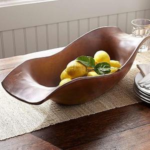 Vintage Wood Carved Oval Bowl