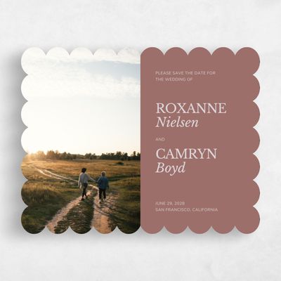 Brown Scalloped Wedding Save the Date - Jaramillo Photo