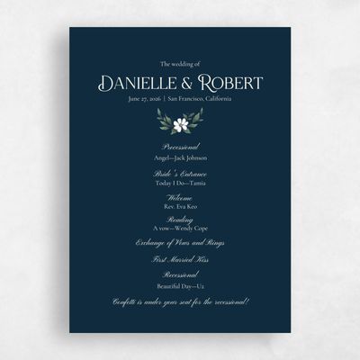 Blue Boho Wedding Program - Melcher