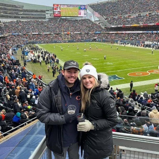 Our first Bears game.... and yes they actually won!!