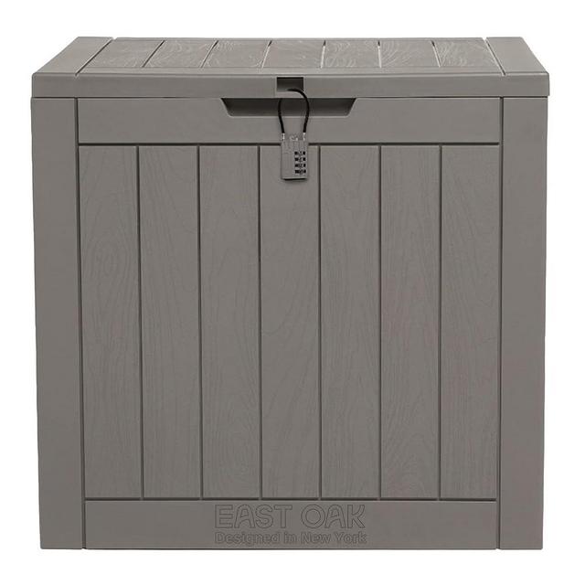 EAST OAK Outdoor Storage Box, 31 Gallon Deck Box, Brown