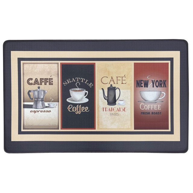 Kate Aurora Anti Fatigue Memory Foam 18" x 30" Seattle & New York Coffee Shoppe Kitchen Floor Mat