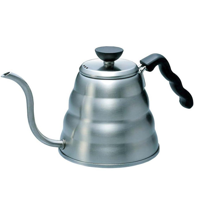 Hario V60 "Buono" Drip Kettle Stovetop Gooseneck Coffee Kettle 1.2L, Stainless Steel, Silver