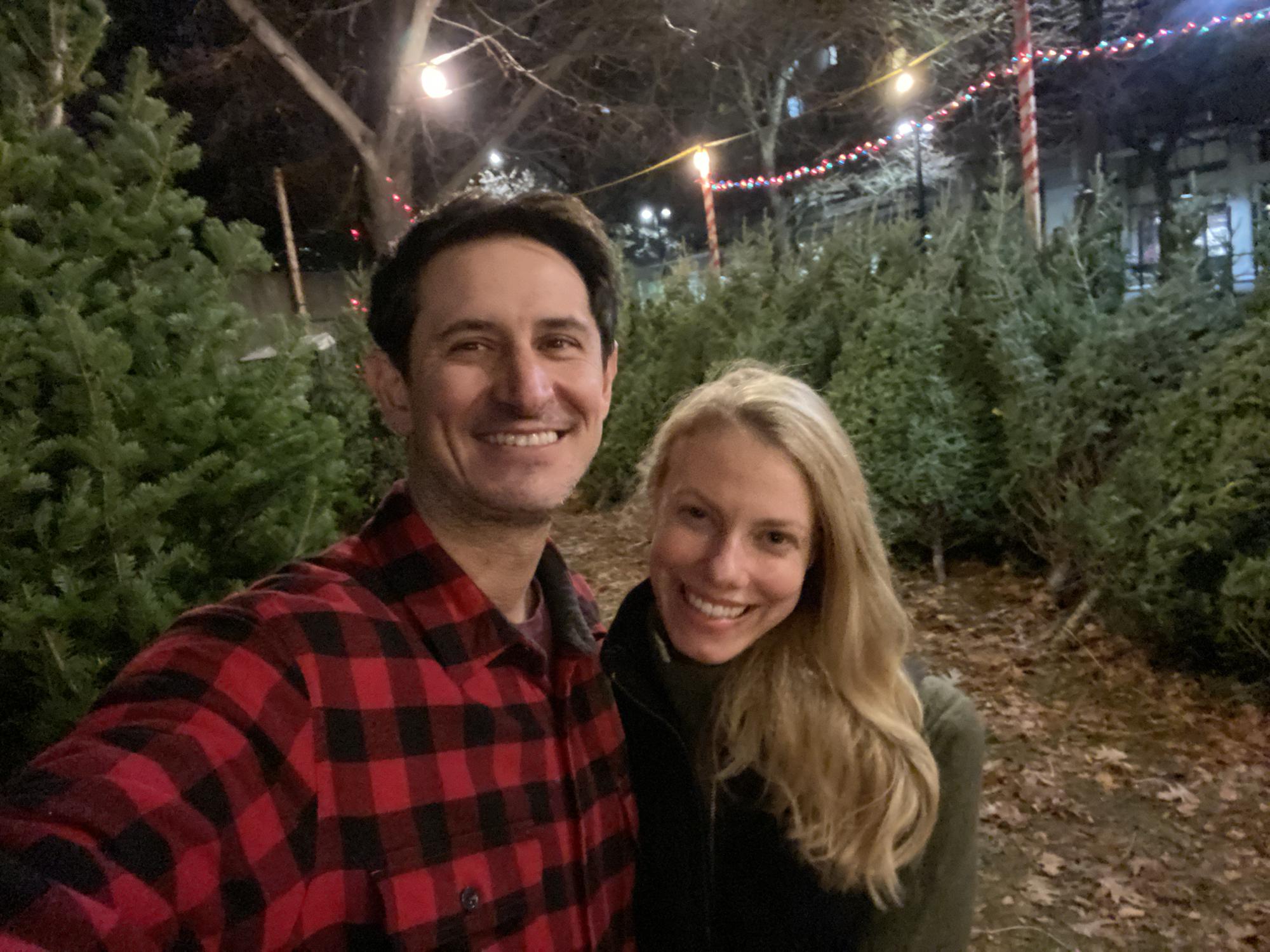 Getting our first Christmas tree together