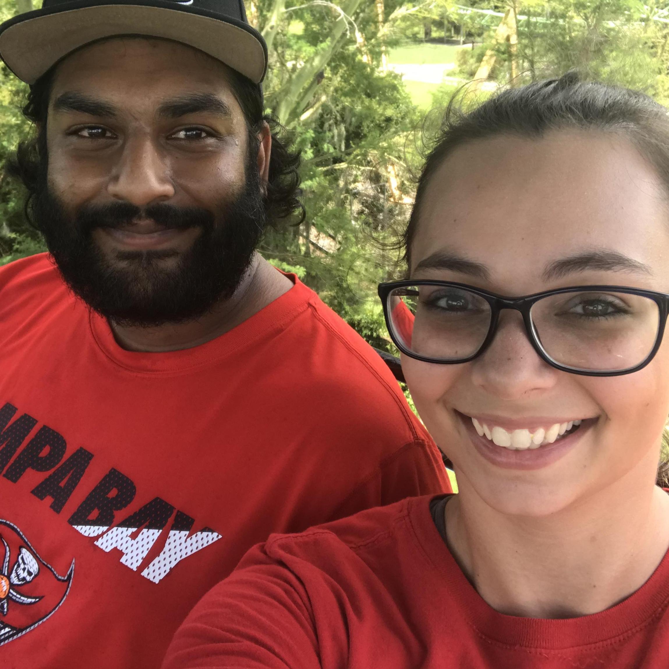 On Busch Gardens sky-ride after a day of Buccaneer Training Camp!