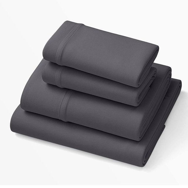 Purple Deep Pocket Softstretch Sheets, Queen, Purple Mattress Sheets, Bamboo Sheets, Moisture-Wicking, Stormy Grey