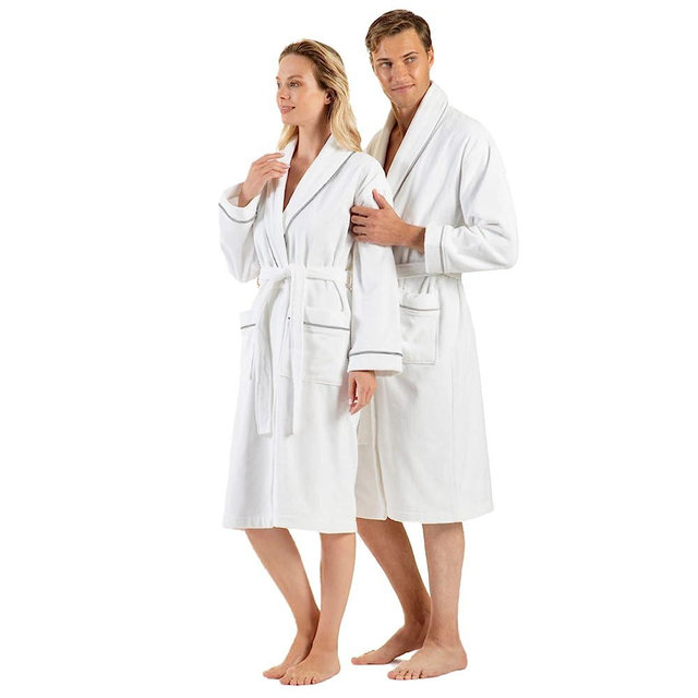 English Home Bathrobe 100% Turkish Cotton Terry Towelling Robe, Absorbent Shawl Collar Womens Kimono
