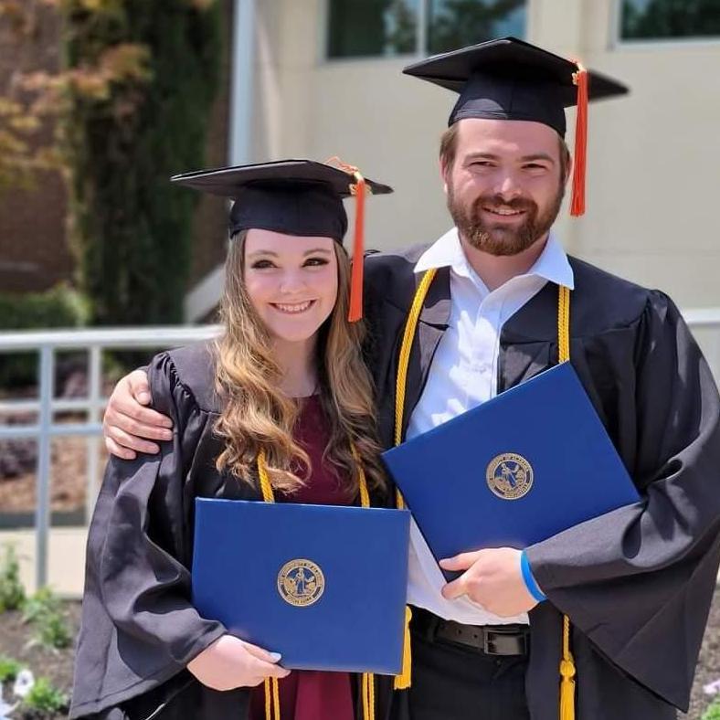We graduated together! May 2022, both with Aerospace Engineering degrees
