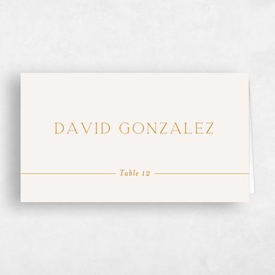 Beige Typography Wedding Place Card - Heritage Barn
