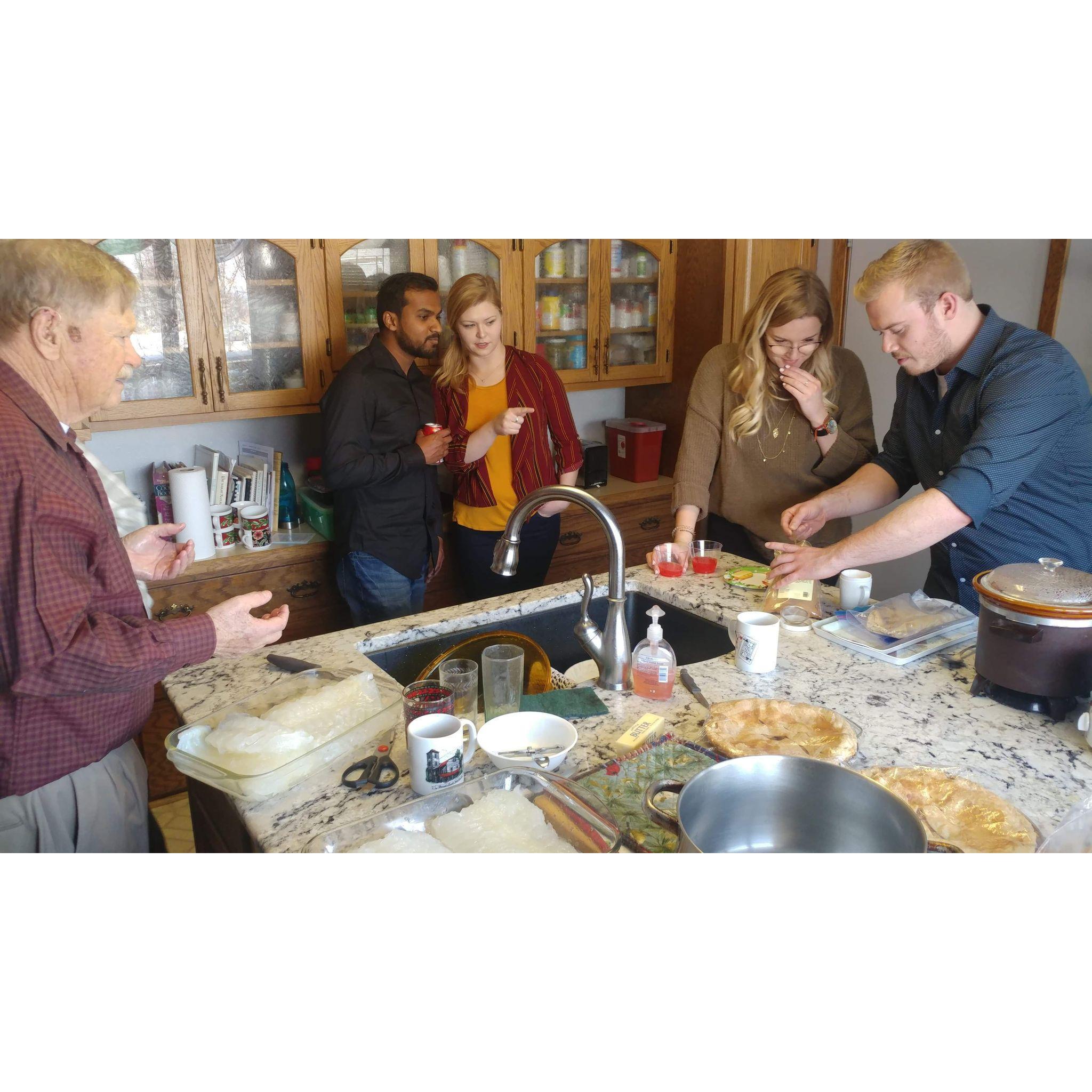 Explaining how all our traditional Swedish dishes are prepared for Christmas to Sam