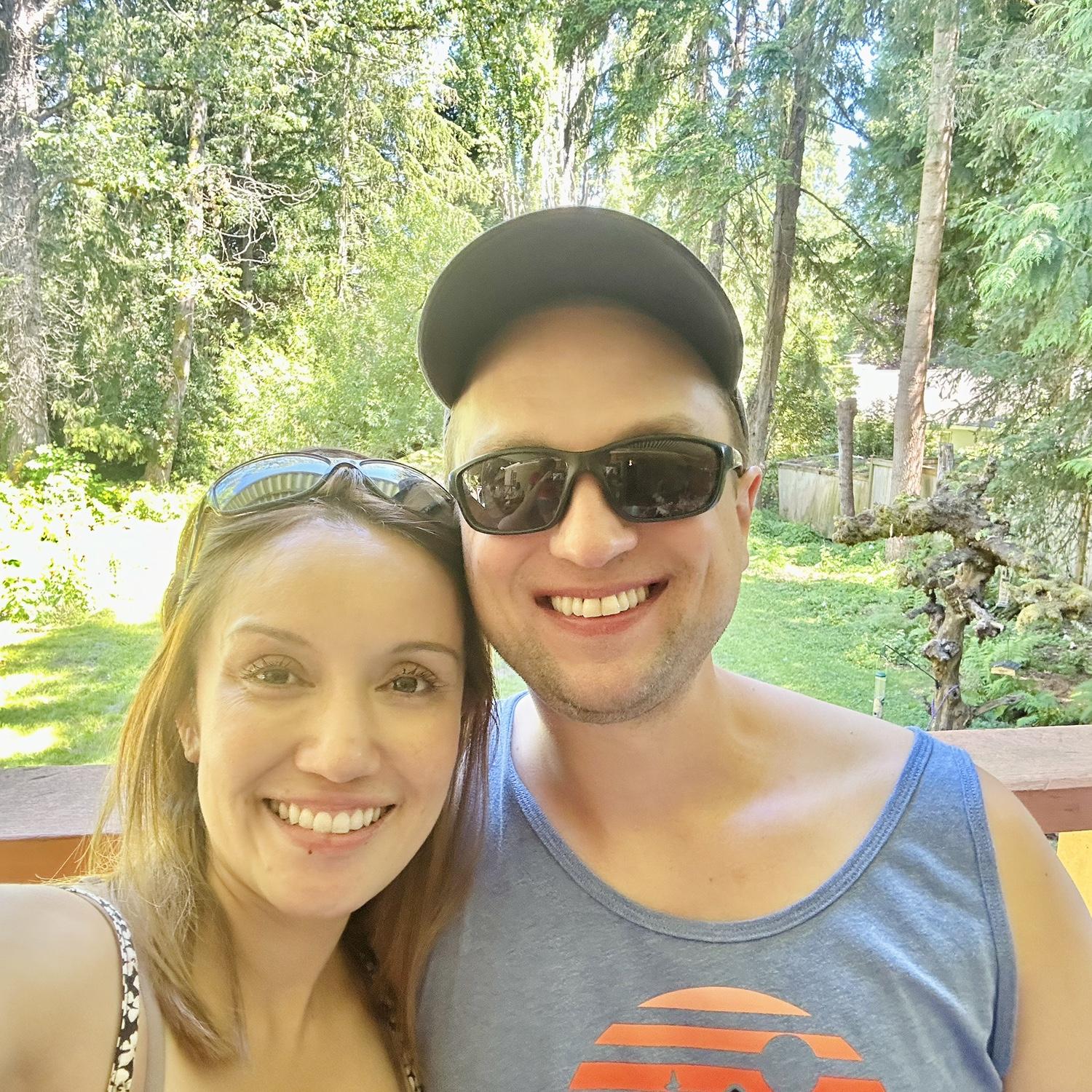 Looking happy after BBQ on a sunny 4th of July.