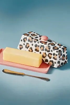 Chintzware Leopard Stoneware Butter Dish