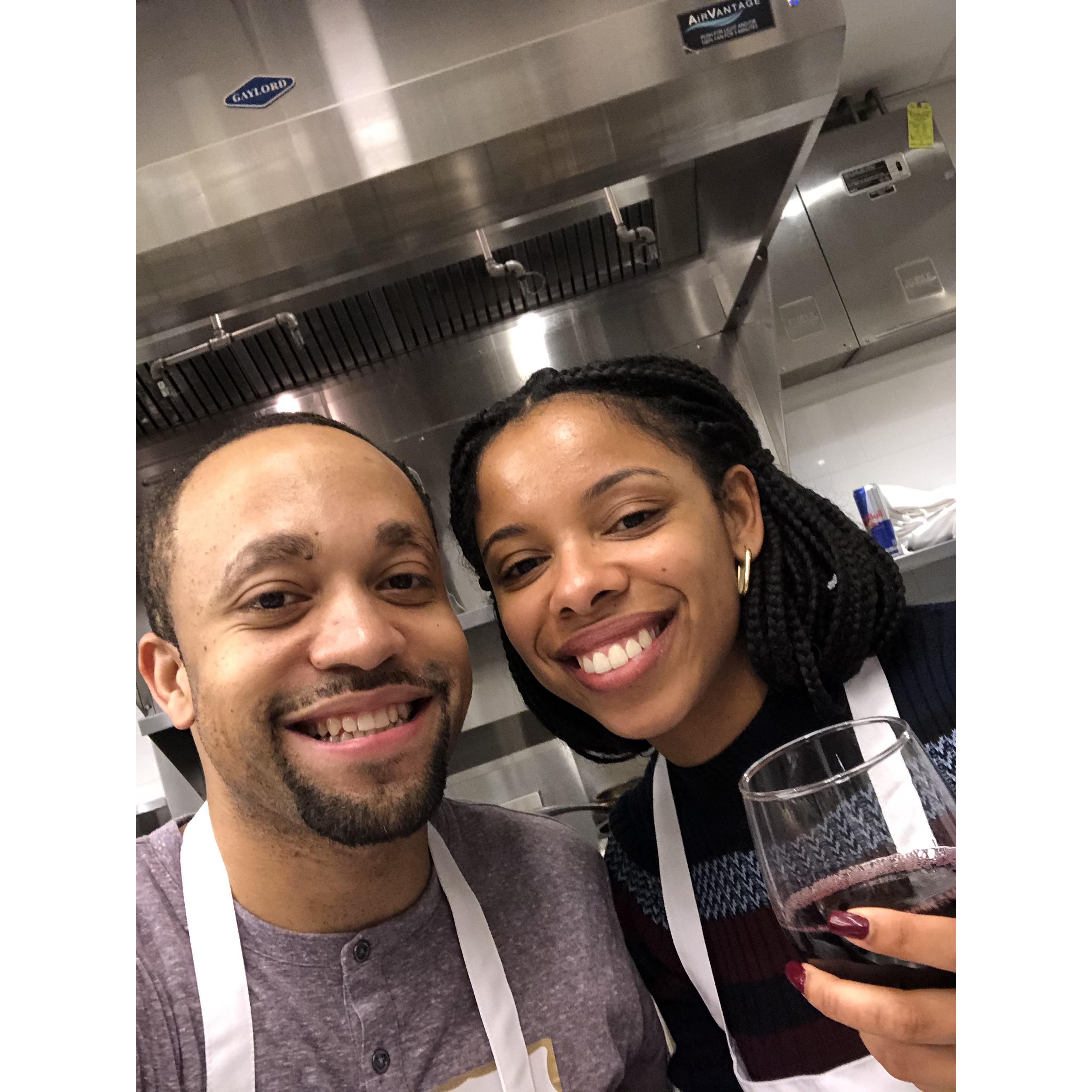 We cooked steak and sipped wine (Janis' first love) for our first Valentine's Day together.