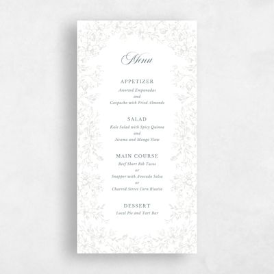 Green Summer Wedding Menu - Venado