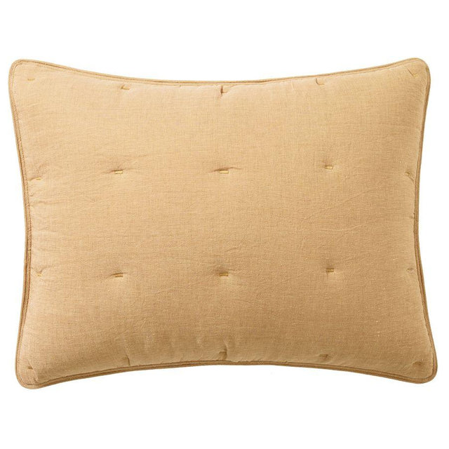 Belgian Flax Linen Comforter Sham, Harvest Gold, Standard, Set of 2