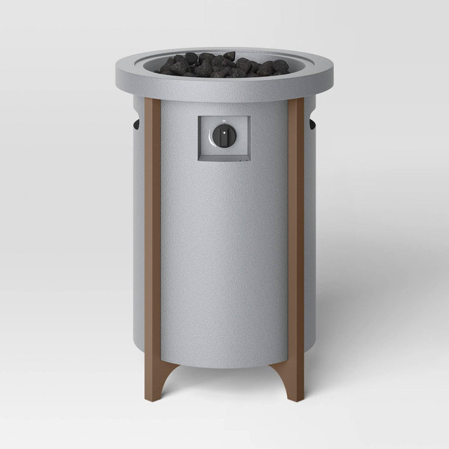 20lb Column Propane Fire Pit Gray - Threshold™