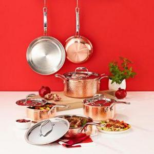 Lagostina - Martellata Tri-ply Copper 10-Pc. Cookware Set