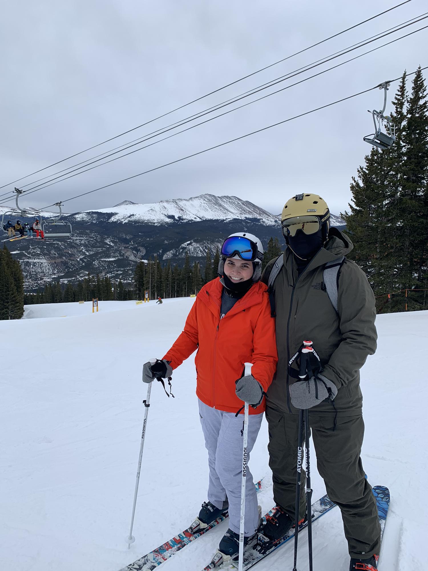 we went out west on a ski trip. Alex did most of the skiing while Jill stayed warm.