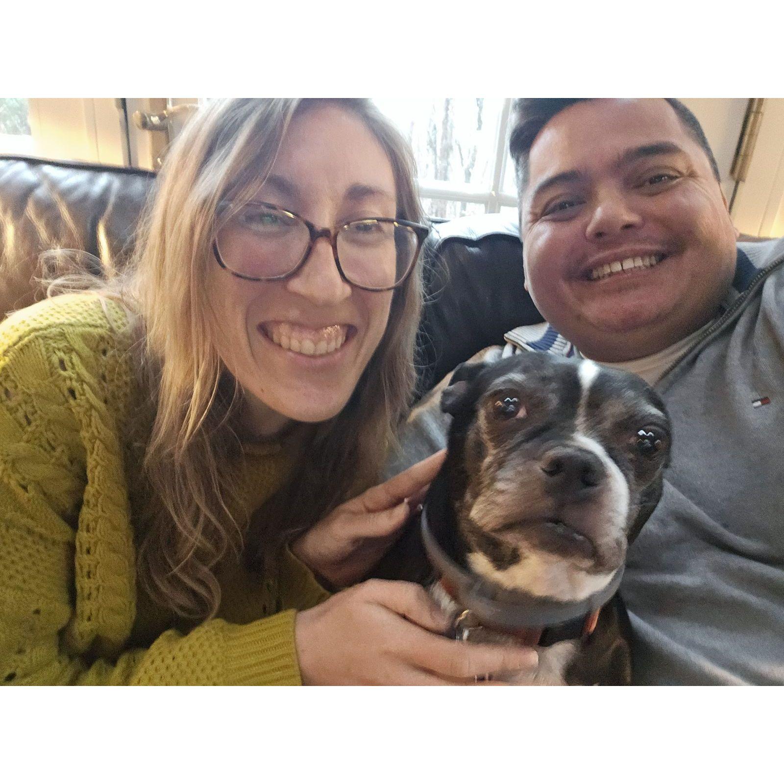 Anne and Mike with darling Marley. Christmas 2024.