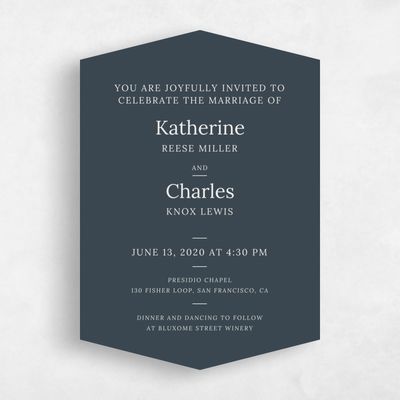 Blue Diamond Wedding Invitation - Stevens Classic