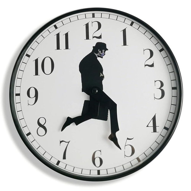 TANKRIN Ministry of Silly Walks Clock, Silly Walk Wall Clock, A Interesting Wall Clock for Bedroom Kitchen Living Room, Novelty Home Decor Gifts (Black)