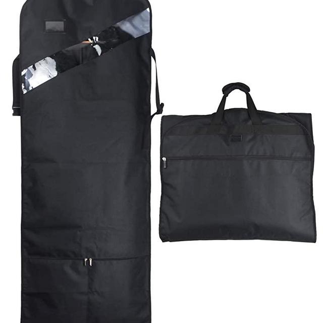 66'' Tri-fold Extra Long Dress Garment Bag, Premium & Breathable Tear-resistant Hanging Suit Cover for Travel and Storage