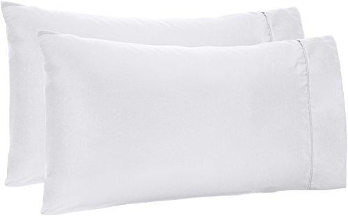 AmazonBasics Light-Weight Microfiber Pillowcases - 2-Pack, Standard, Bright White