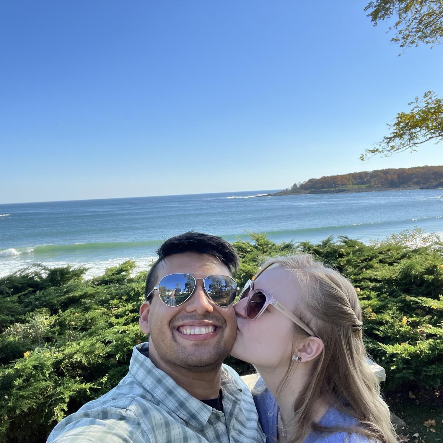 Visiting the park where we will get married!