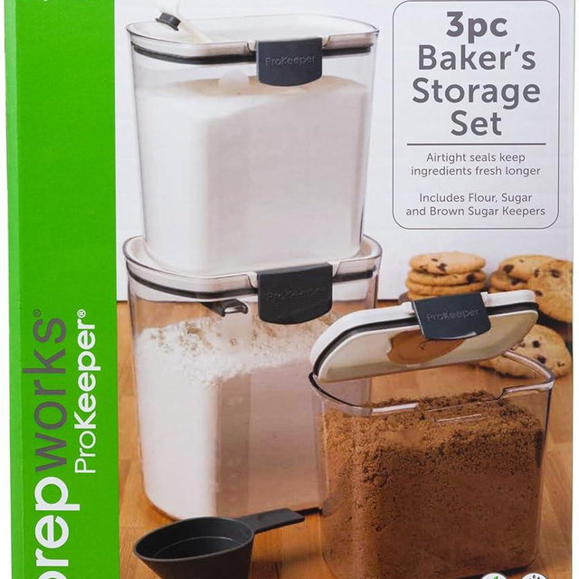 PREPWORKS ProKeeper 3 Piece Baker's Storage Set - Includes Flour, Sugar, and Brown Sugar Containers