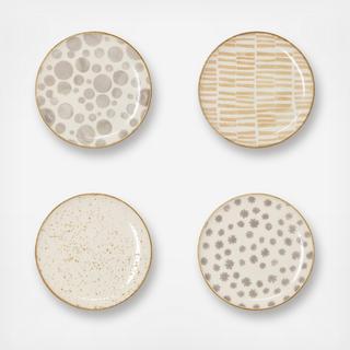 Earth Assorted Cocktail Plate, Set of 4
