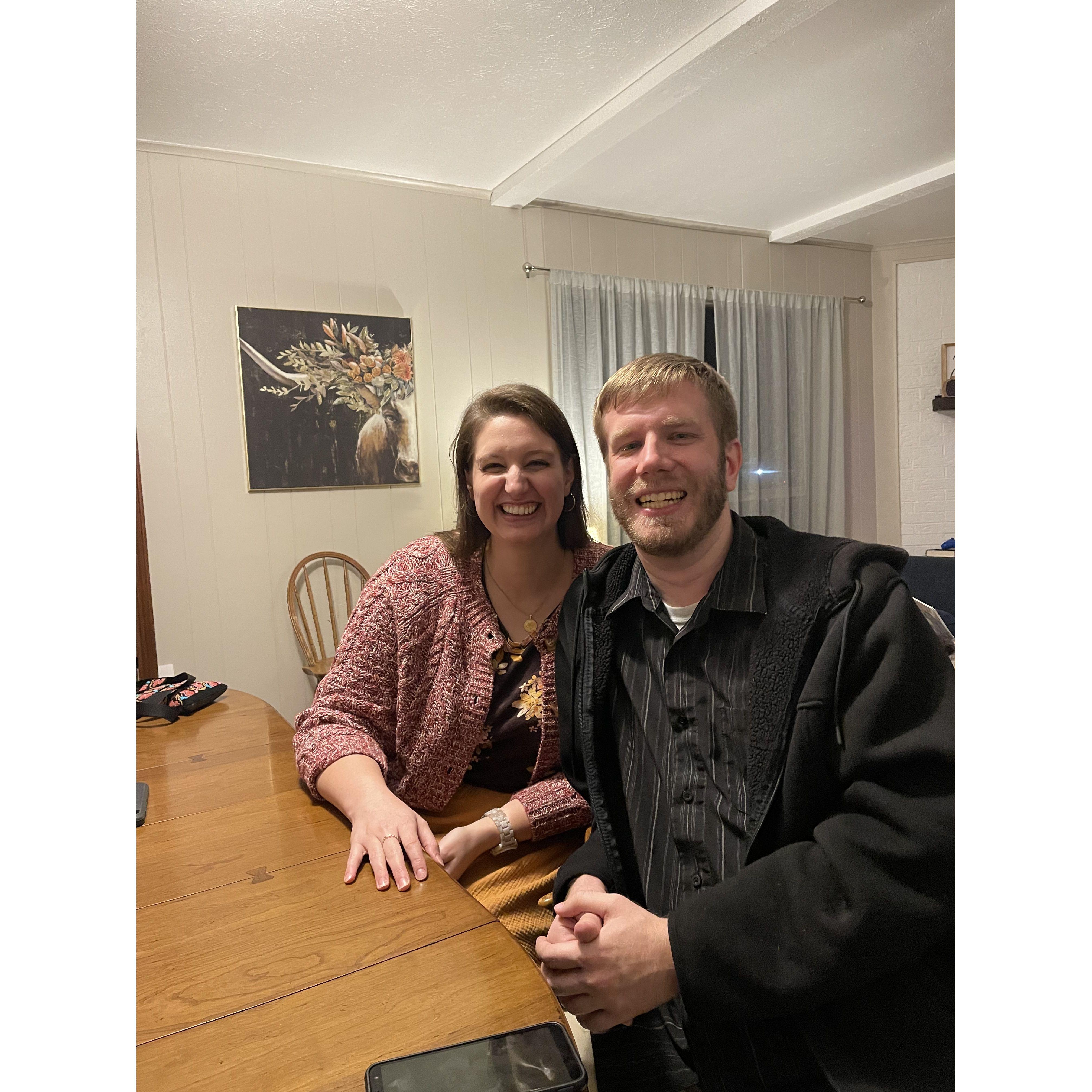 Our first photo together, taken at a friend's house before we were officially a couple. I guess she just knew.