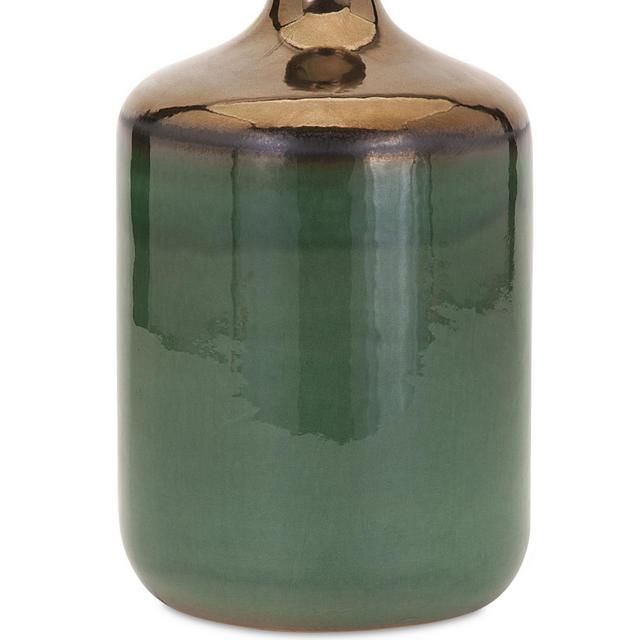 Melenia Medium Green and Bronze Vase