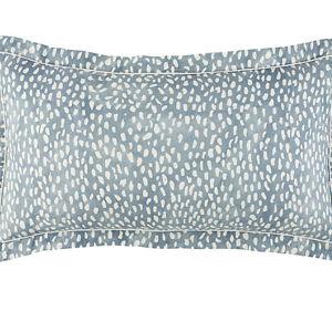 King, Cornflower Pillow Sham - Thandie Watercolor Printed Bedding with Linen Cotton Blend
