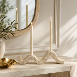 Modern Marble Wave Double Taper Candle Holder
